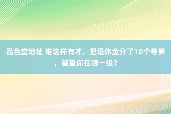 品色堂地址 谁这样有才，把退休金分了10个等第，望望你在哪一级？