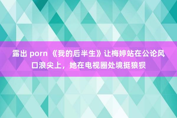 露出 porn 《我的后半生》让梅婷站在公论风口浪尖上，她在电视圈处境挺狼狈